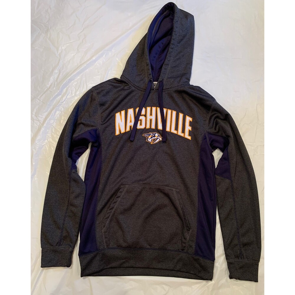 Nashville Predators‎ NHL Hockey Hoodie Size Small Grey and Navy